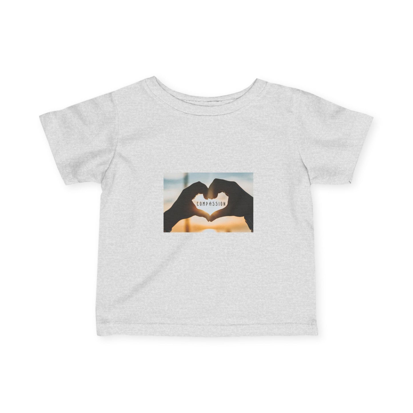 Infant Tee — Heart Hands Photo with 'Love' Text Baby Shirt