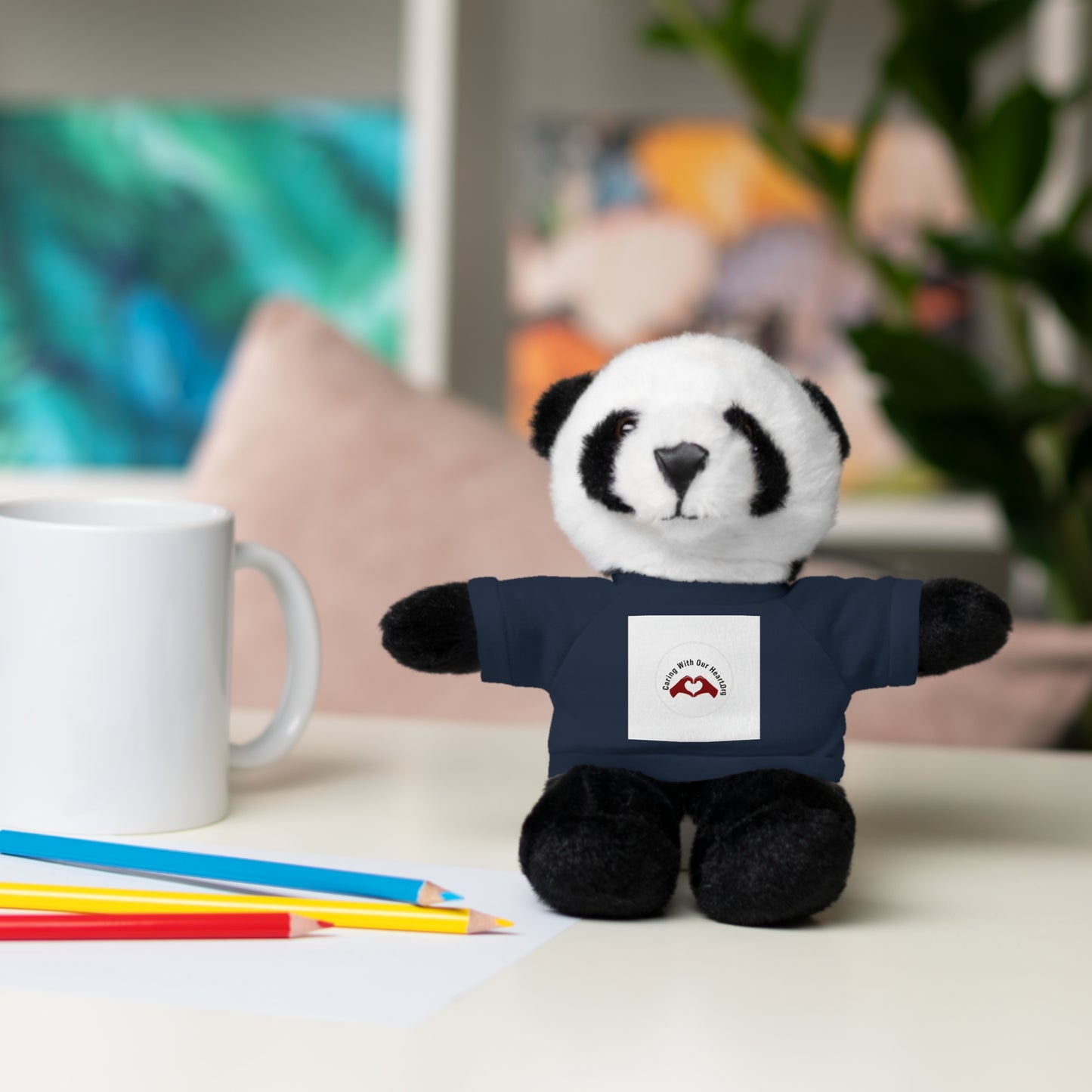 Plush Bear with Custom Tee — Soft Brown Teddy in Printed T‑Shirt