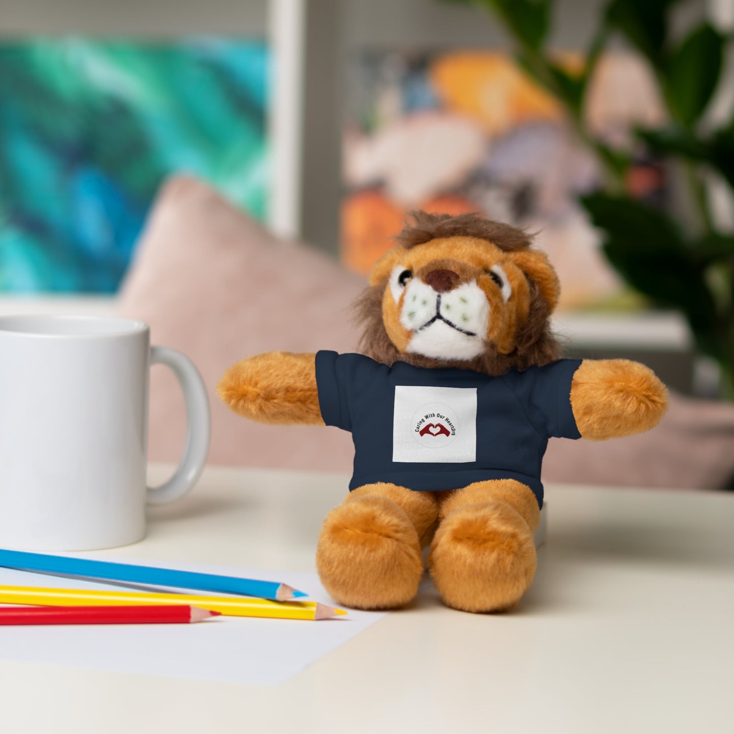 Plush Bear with Custom Tee — Soft Brown Teddy in Printed T‑Shirt