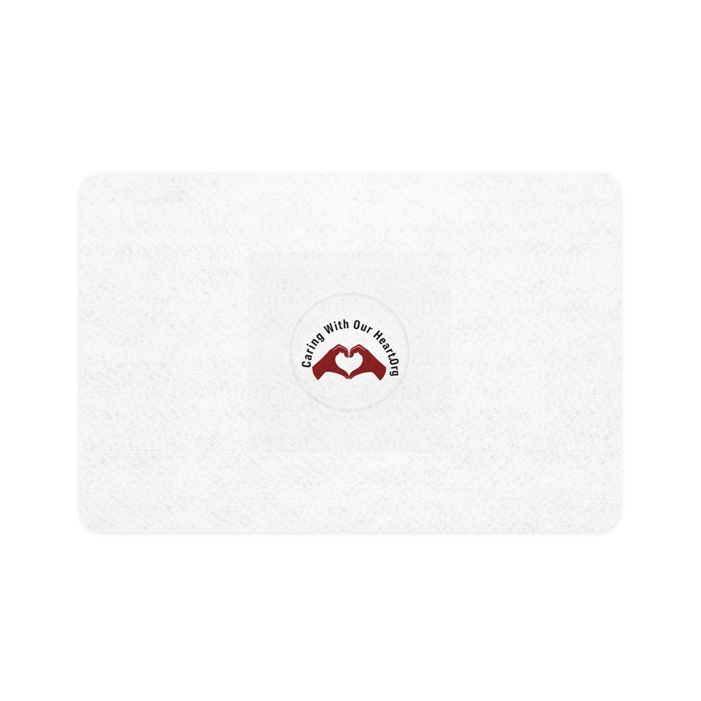 Pet Food Mat - Caring With Our Hands Heart Logo (12x18)
