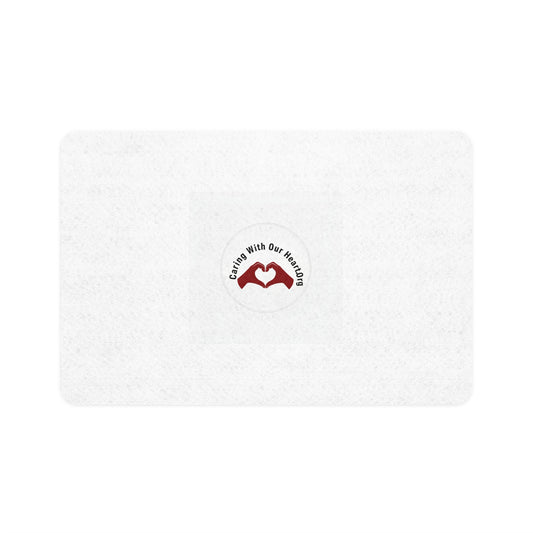 Pet Food Mat - Caring With Our Hands Heart Logo (12x18)