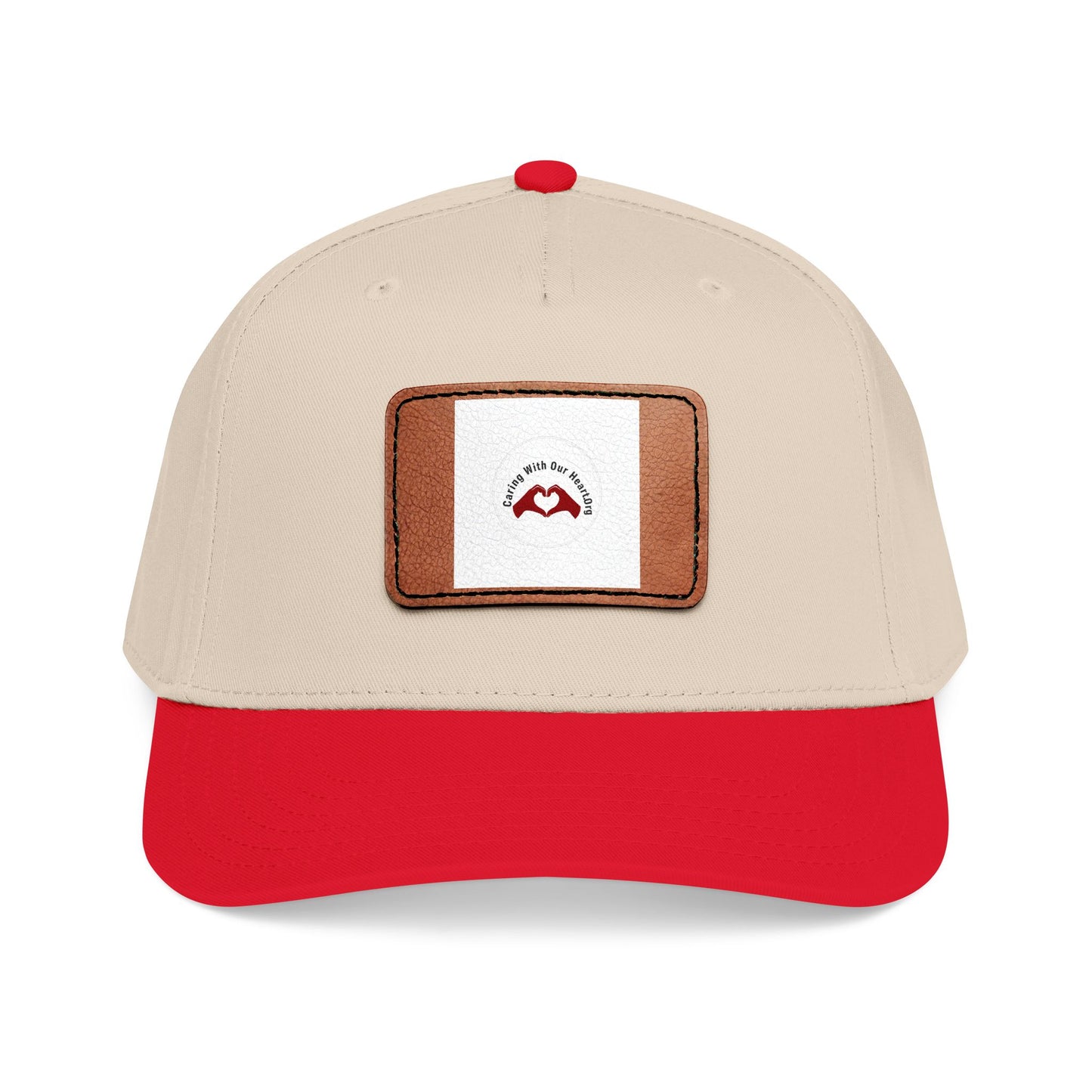 Leather Patch Baseball Cap — Retro Mustache Logo