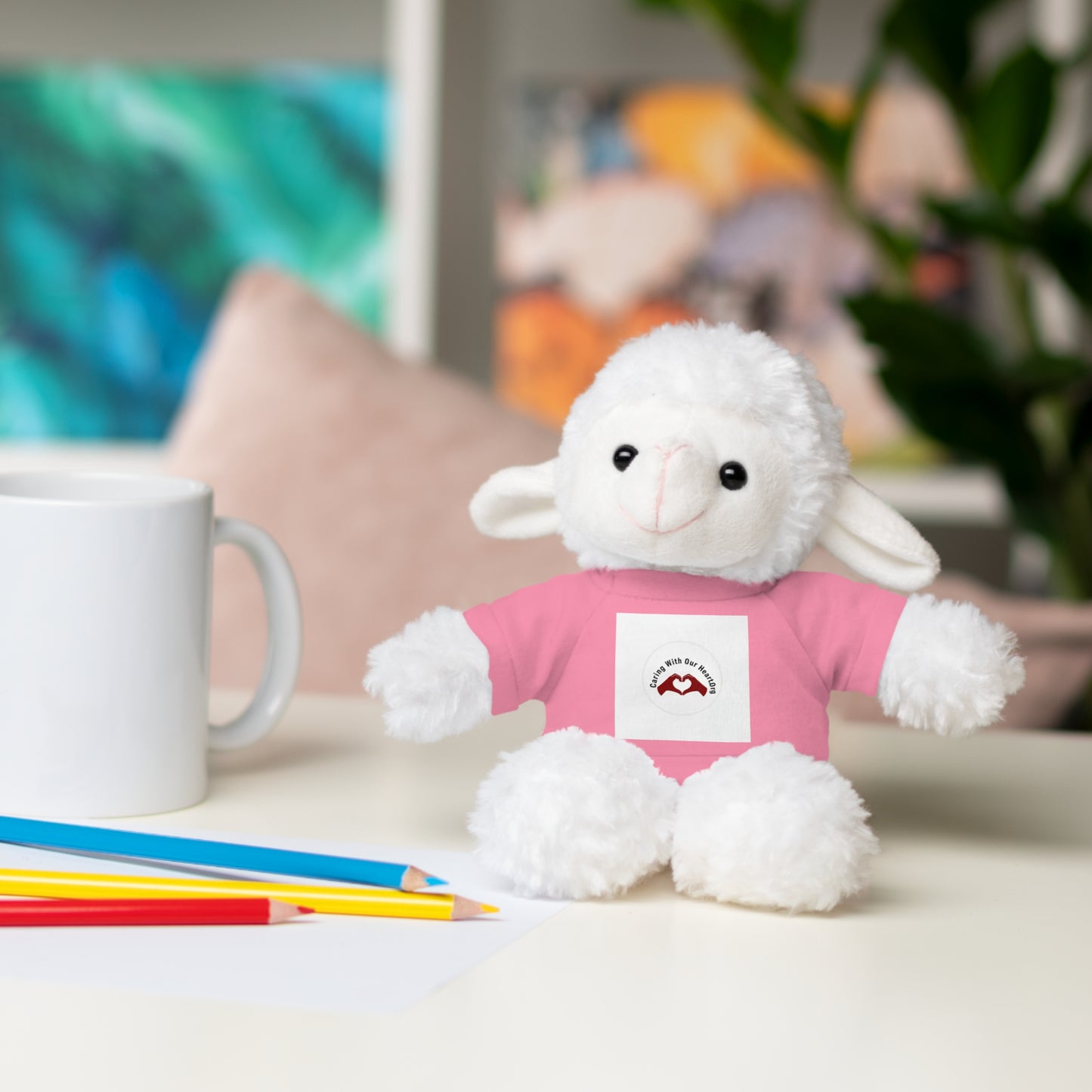 Plush Bear with Custom Tee — Soft Brown Teddy in Printed T‑Shirt