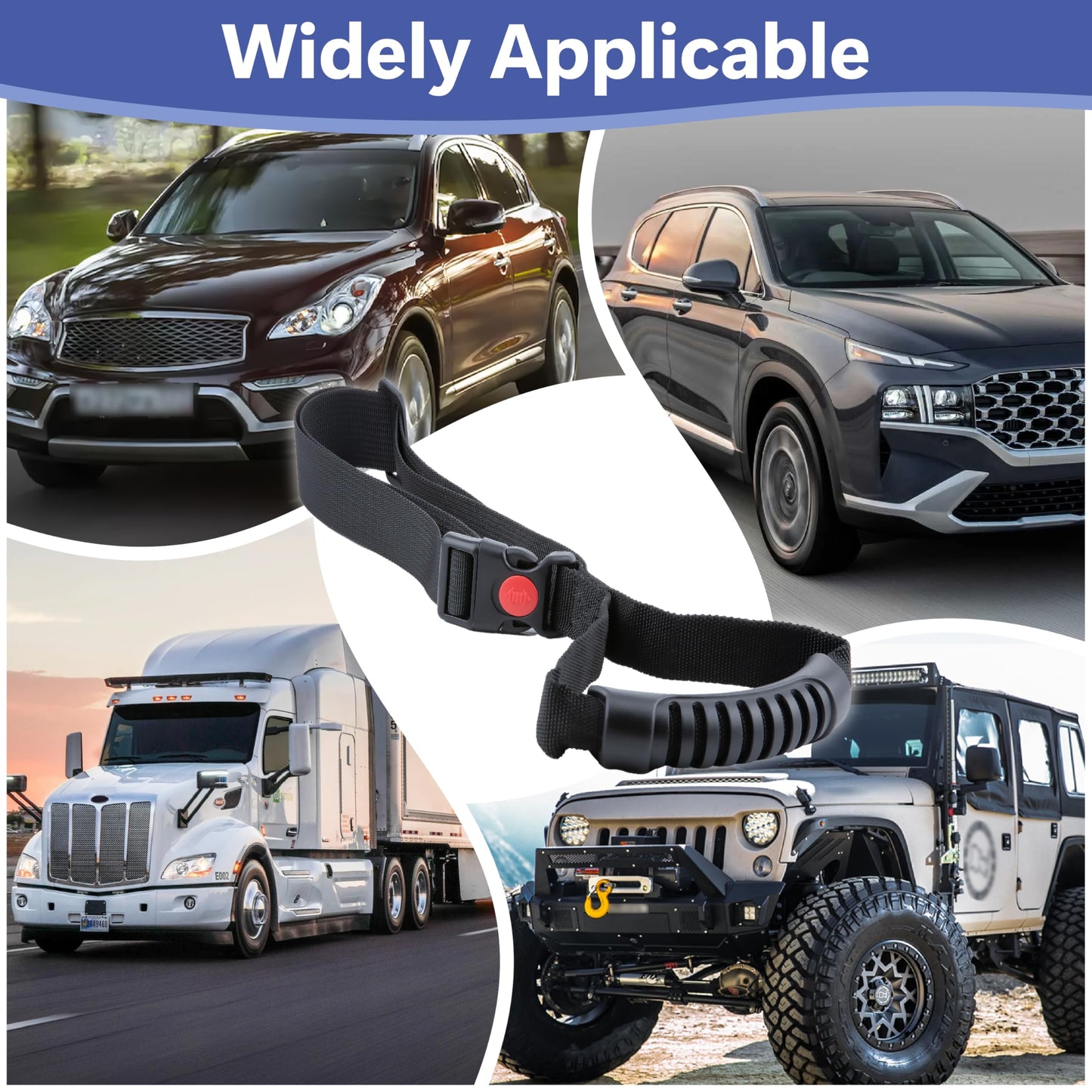 ecocstm 2 PCS Car Adjustable Grab Handles, Car Accessories Handle Assist, Safety Handle Portable Vehicle Support Grab Bar for Trucks, SUVs, Vans, Cars and ATVs (Black)