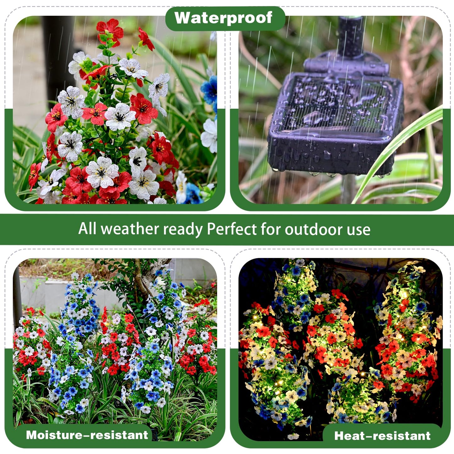 Solar Violet Garden Lights Outdoor 2 Pack, Realistic Violet Flower Design with Soft Glow, Upgraded Solar Panel, Decorative Lights for Lawn Patio Pathway Yard, Gift for Mom