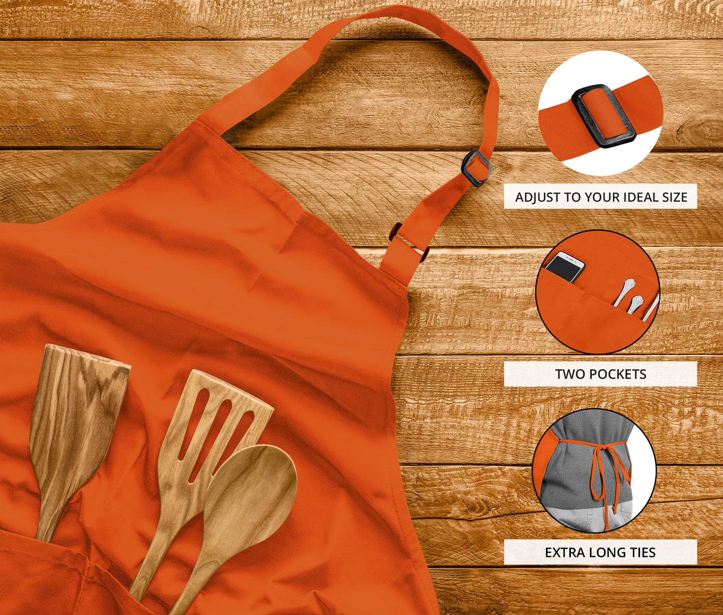 Utopia Kitchen 2 Pack Bib Apron, Adjustable with 2 Pockets, Water and Oil Resistant, Cooking Kitchen Chef Apron for Women Men