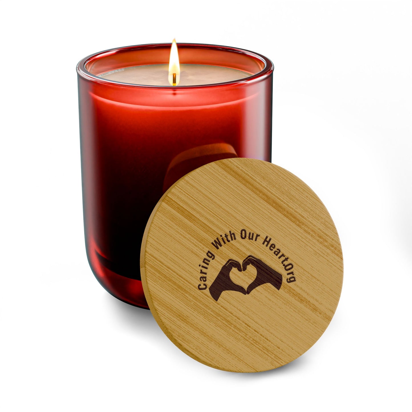 Engraved 14oz Scented Soy Candle – Caring With Our Hands Bamboo Lid
