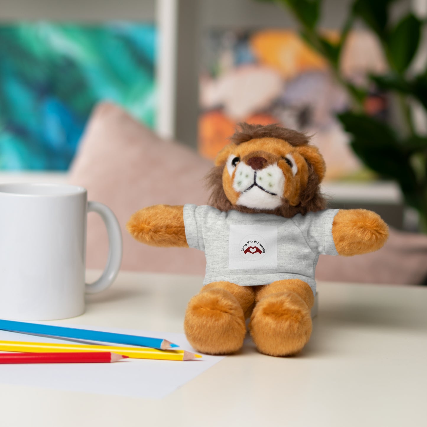 Plush Bear with Custom Tee — Soft Brown Teddy in Printed T‑Shirt