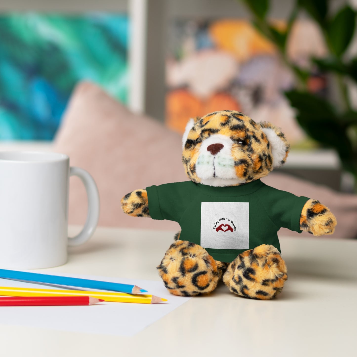 Plush Bear with Custom Tee — Soft Brown Teddy in Printed T‑Shirt