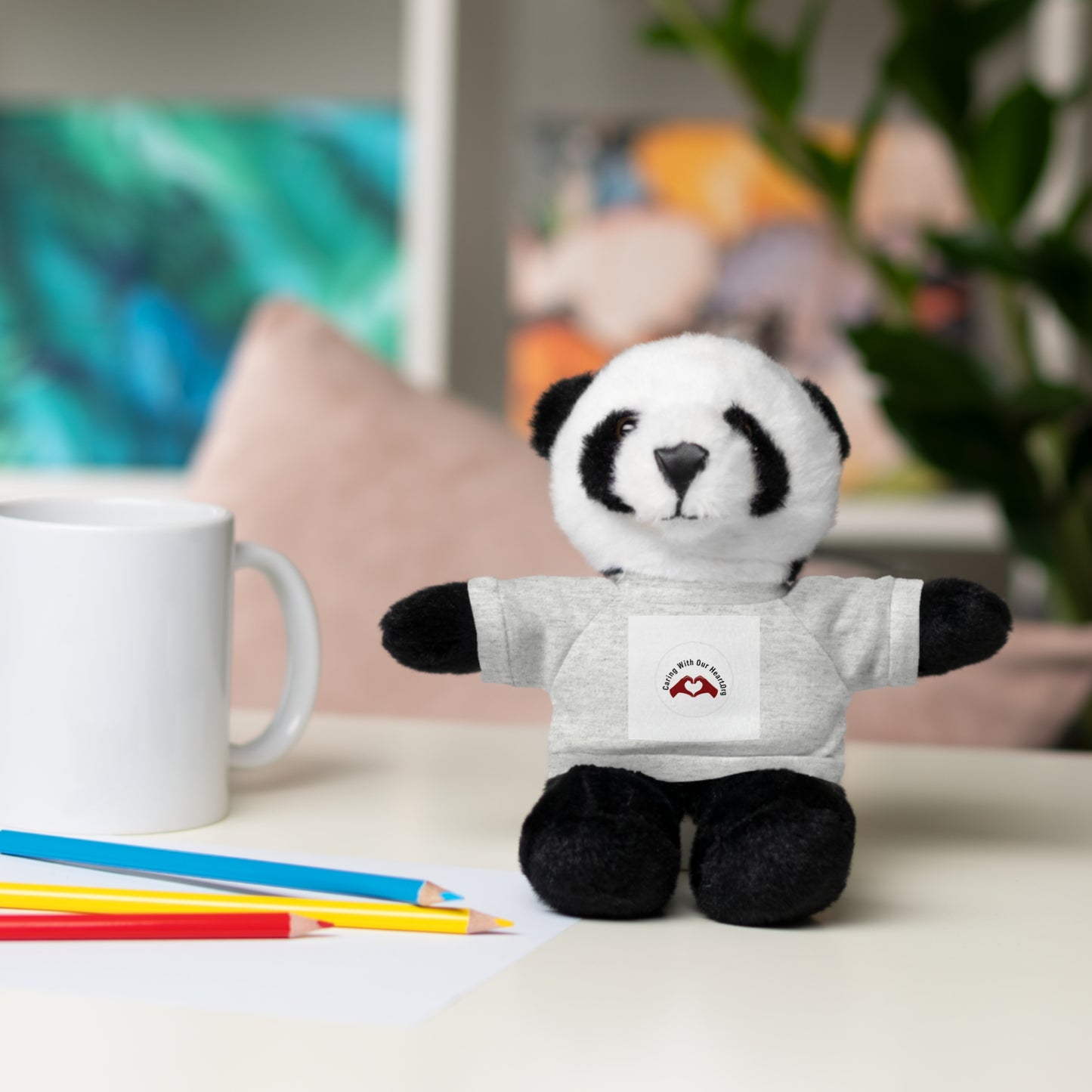 Plush Bear with Custom Tee — Soft Brown Teddy in Printed T‑Shirt