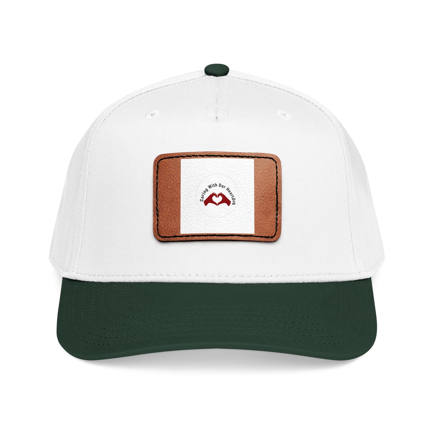 Leather Patch Baseball Cap — Retro Mustache Logo