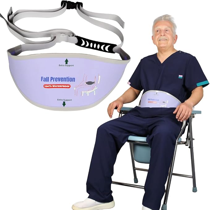 Shower Chair Safety Belt — Anti-Slip Adjustable Waterproof Fall Prevention Strap for Elderly