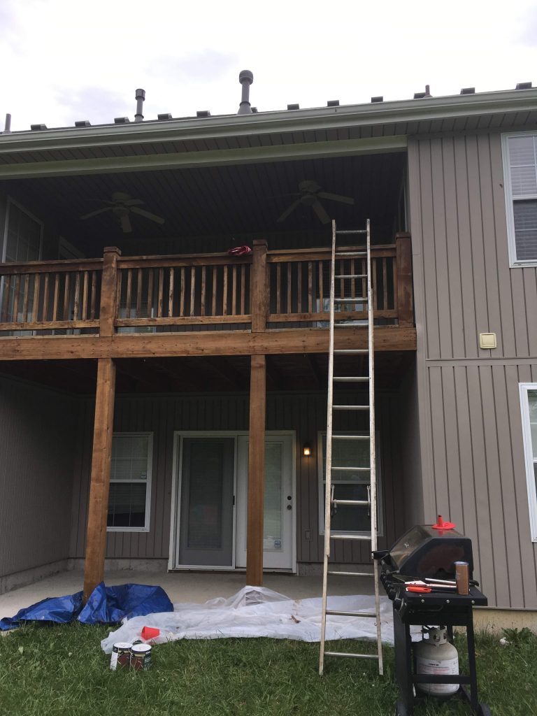 (After) Staining project completion look.