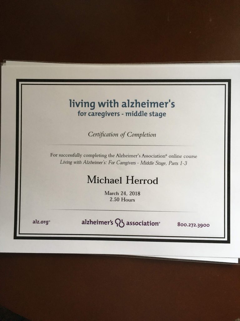 Alheimer's Certificate of Completion

